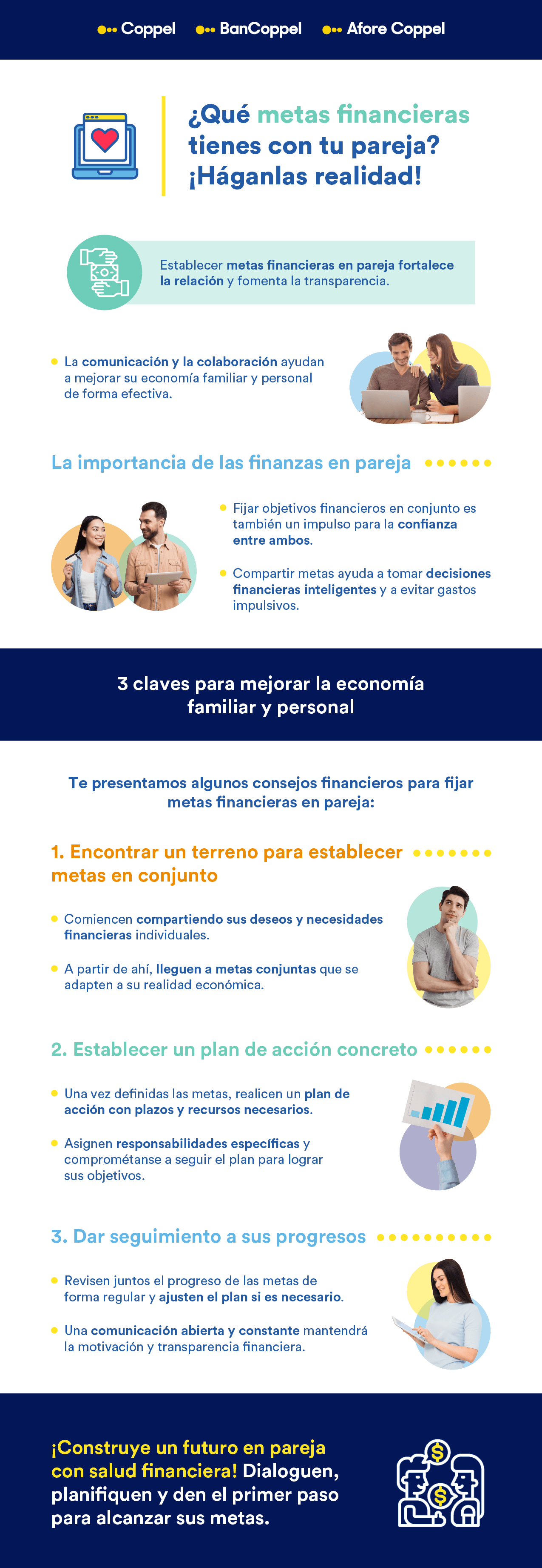 Infografía con 3 claves para mejorar la economía familiar y personal