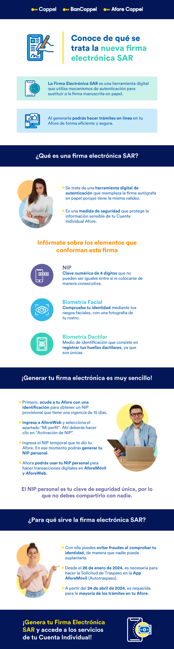 Infografía que explica qué es una firma eléctronica SAR