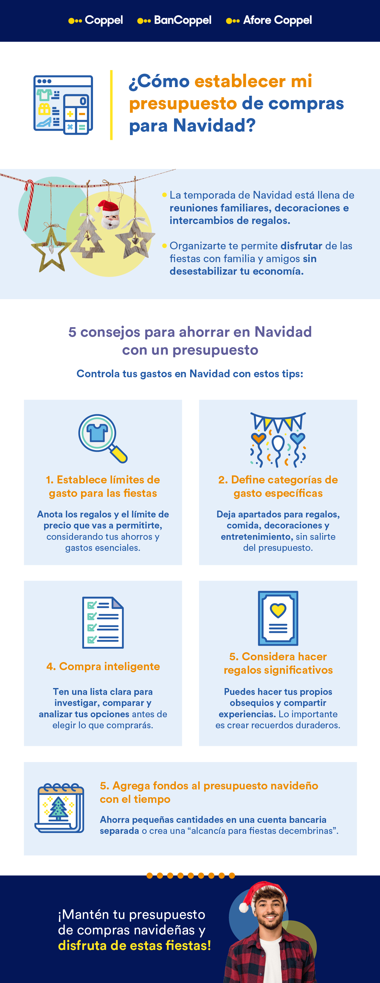 Infogrfía con consejos para ahorrar en navidad