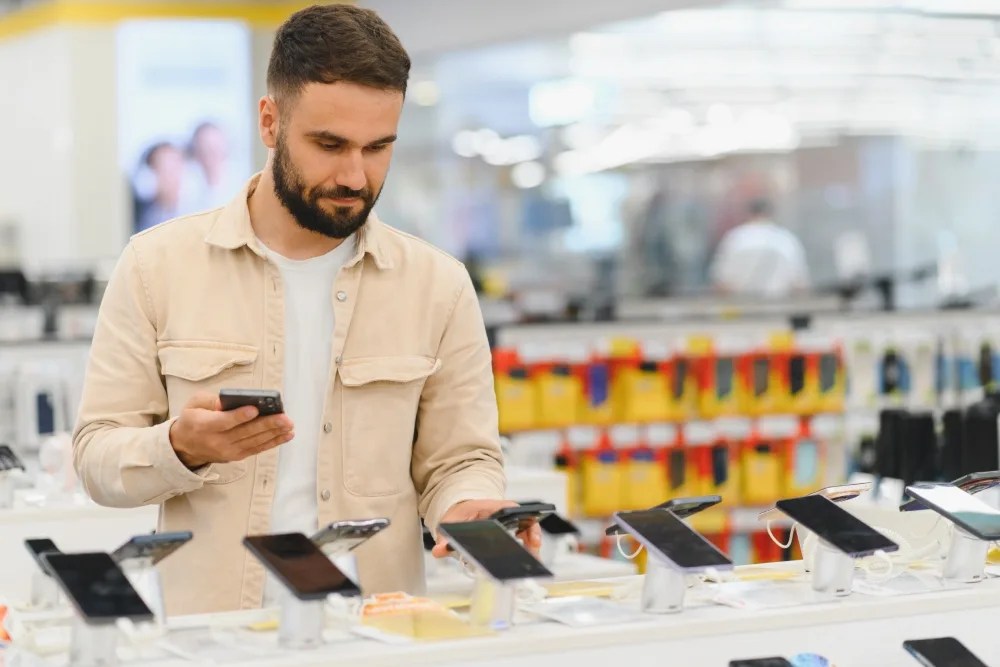 Persona comprando considerando un consumo consciente