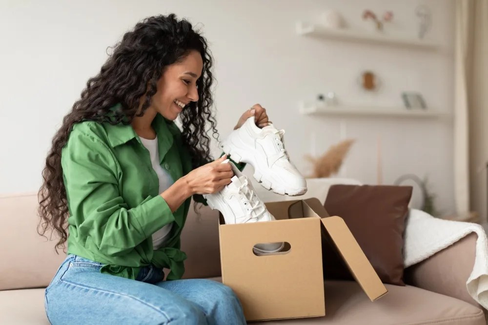 Mujer con su zapatillas nuevas: cómo funcionan los meses sin intereses