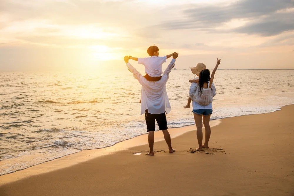 familia de vacaciones tras tener planificación mensual